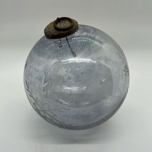 Vintage Etched Glass Christmas Ball Ornament